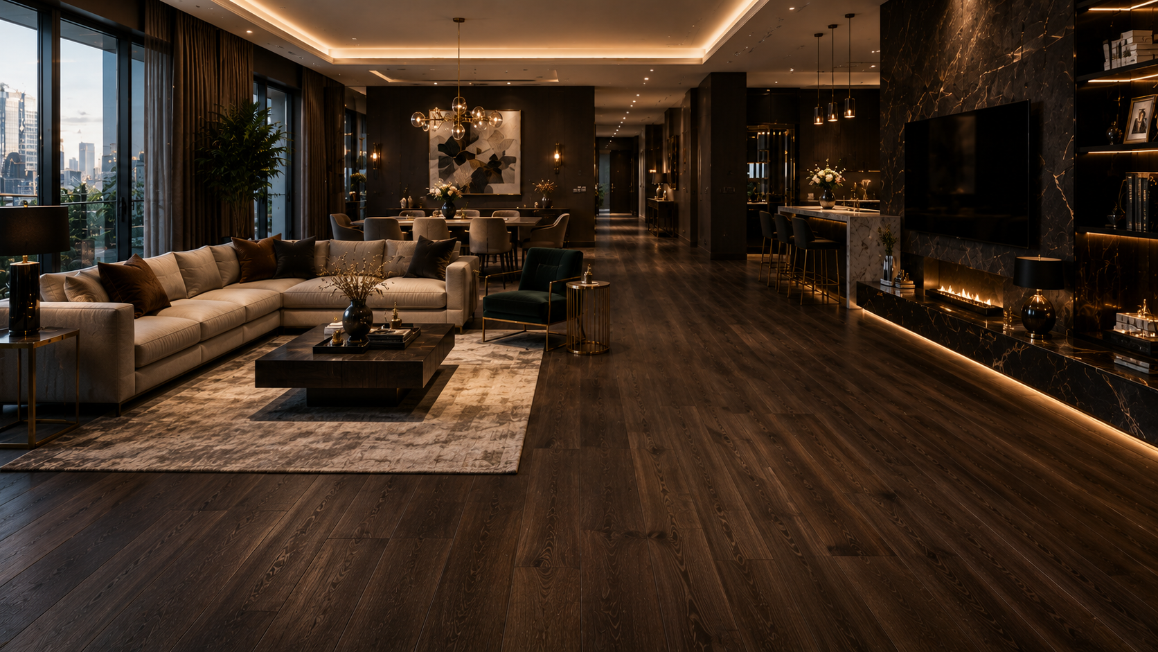 Dark Wood Flooring in Abu Dhabi - flooring design variety 21