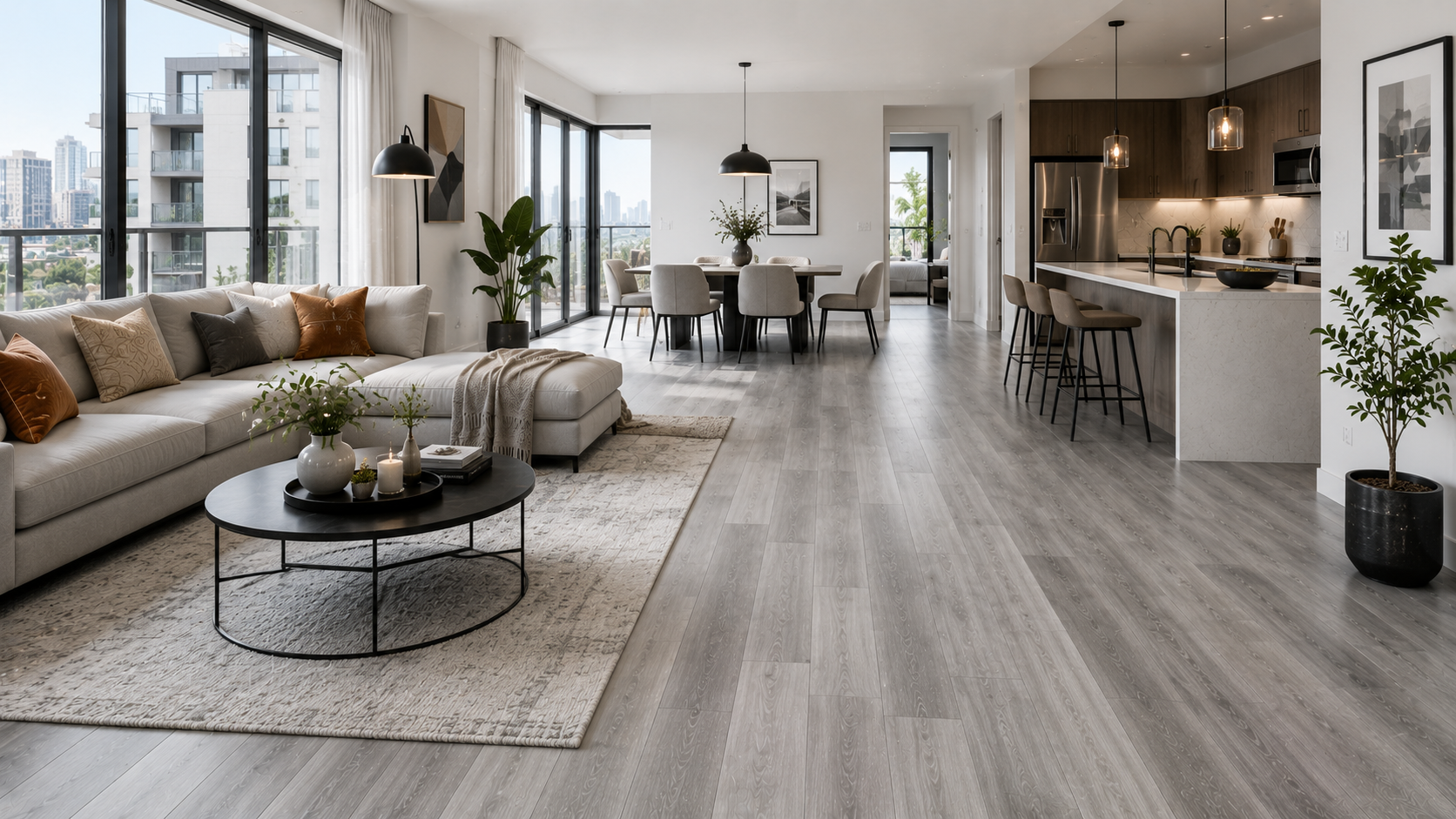 Grey Vinyl Flooring in Abu Dhabi - flooring design variety 23
